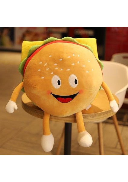 30 cm Karikatür Tost Hamburger Pizza Pop Mısır Cips Peluş Yastıklar (Hamburger) (Yurt Dışından)