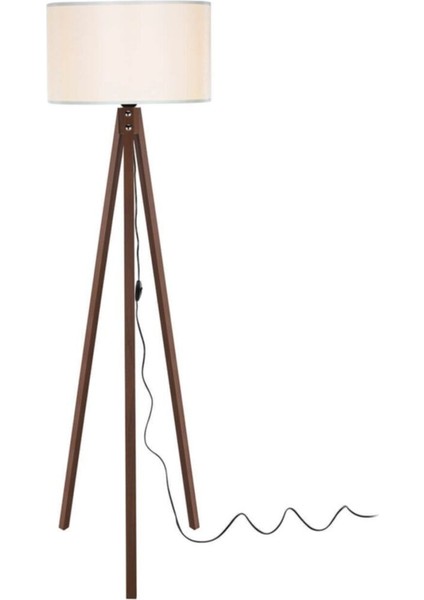Tripod Lambader Ceviz Ayak / Krem Şapka