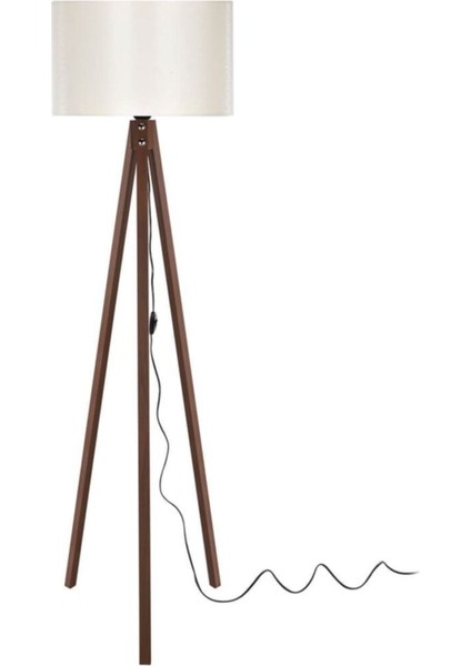 Tripod Lambader Ceviz Ayak / Krem Şapka