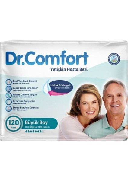 Yetişkin Bel Bantlı Hasta Bezi Large 120 Adet