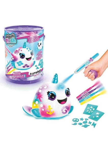 Airbrush Plush Sürpriz Squishy Paint Bucket 87794 Narwhal