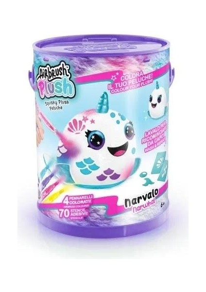 Airbrush Plush Sürpriz Squishy Paint Bucket 87794 Narwhal fırsatları