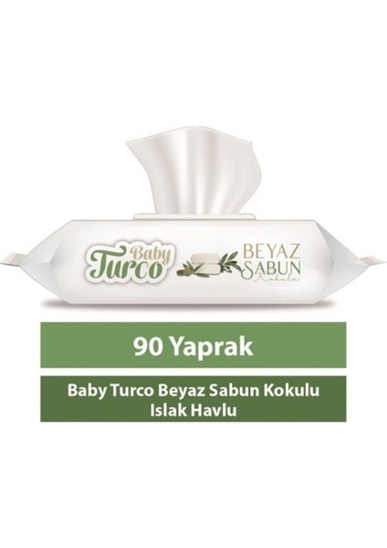 Baby Turco Beyaz Sabun Kokulu Islak Havlu Mendil 90 Adet