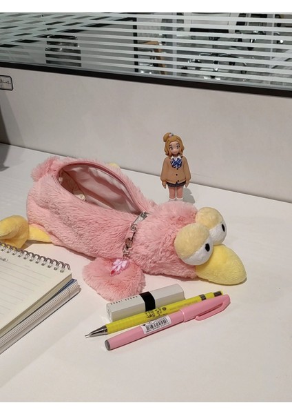 Pembe Lala Kuş Kalem Çantası Peluş Bebek Yaratıcı Kırtasiye Kalem Çantası Kırtasiye Kutusu Öğrenci Depolama (Yurt Dışından)