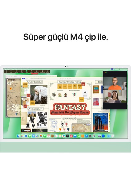 iMac M4 Çip 16GB 512GB SSD macOS 24" All In One Bilgisayar MWV03TU/A Yeşil