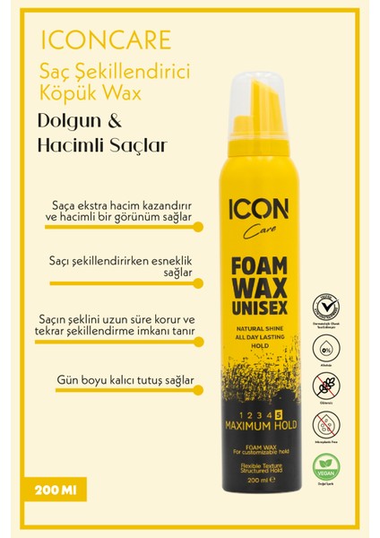 Care Saç Köpük Şekillendiri Wax 200ML Maximum Hold 2'li Set