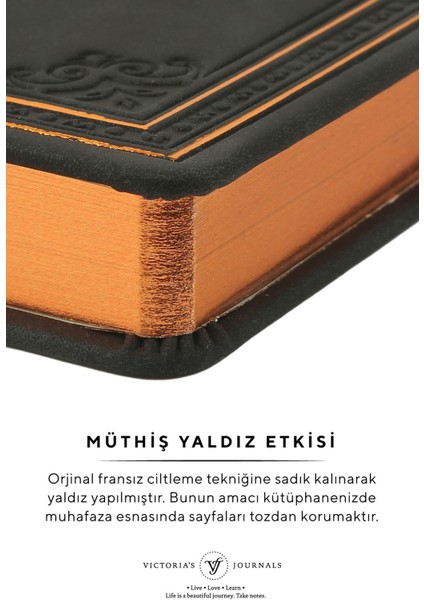 Vintage Old Book Defter Düz 14X20 cm 320 Sayfa Mat Siyah 123-9108