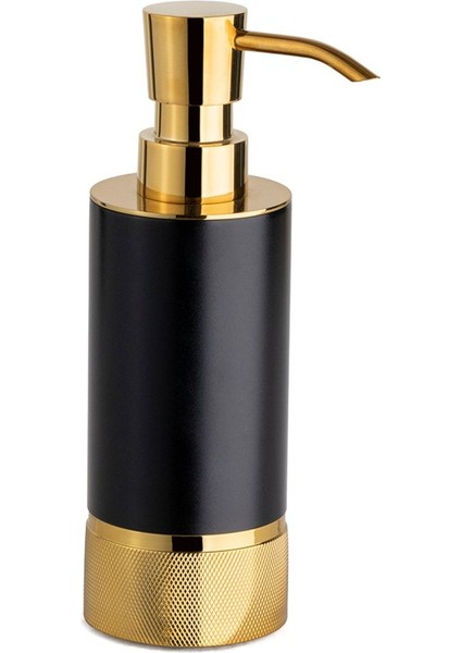 Tezgah Üstü Sıvı Sabunluk 250 ml Gold-Siyah Renk 190X60X93 mm