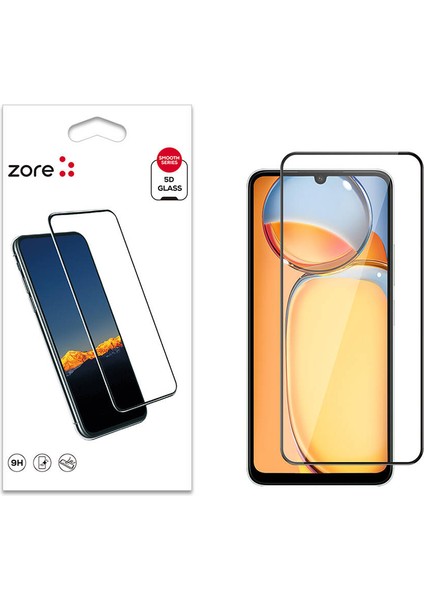 Xiaomi Redmi 13C Zore Kenarları Kırılmaya Dayanıklı Cam Ekran Koruyucu