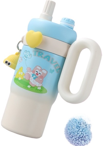 850 Ml Termos Kupa Saplı Çift Içecek (Yurt Dışından)