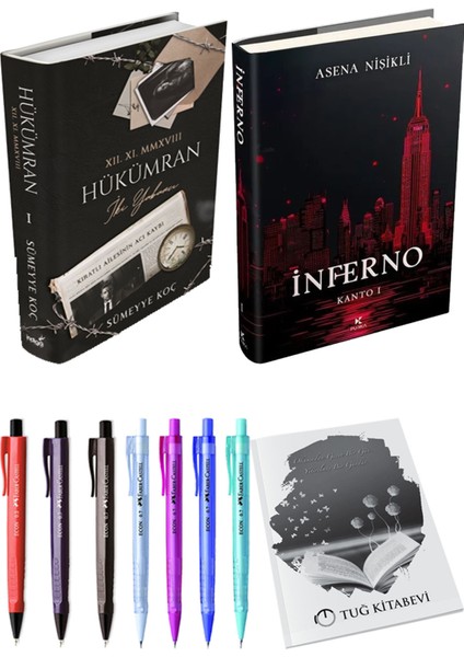 Inferno Kanto I ve Hükümran 1 Iki Yabancı Ciltli Sümeyye Koç 2li Set + Hediyeli