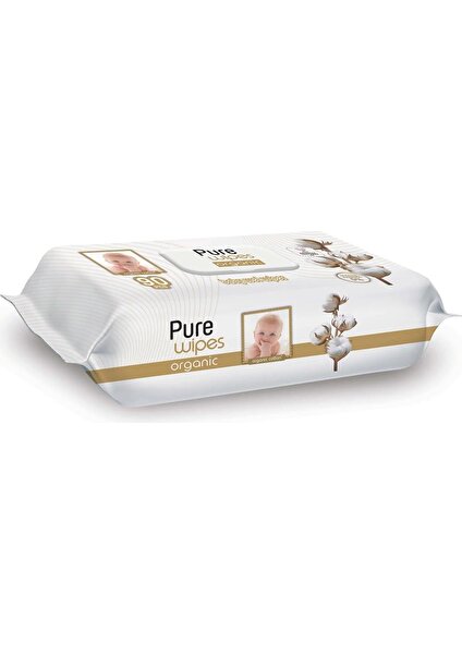 Pure Baby Organic Pamuk Islak Mendil 90 Adet