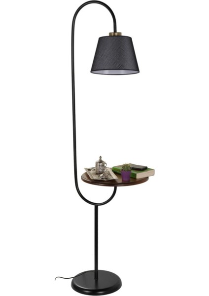 Zümrüt Siyah Lambader Pramit Hasır Siyah Abajurlu