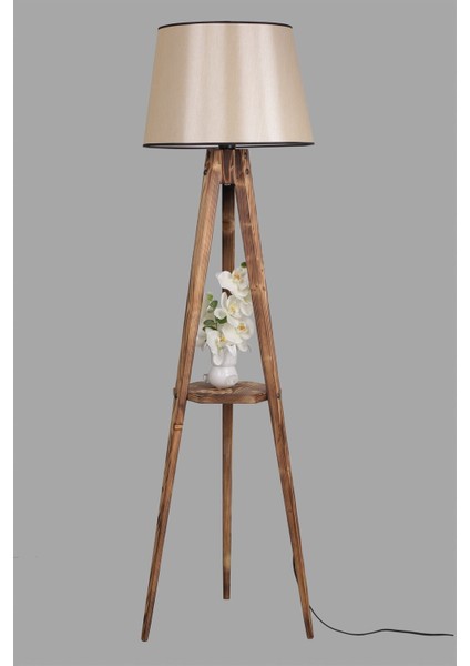 Sehbalı Tripod Yanık Lambader Pramit 15-3 Abajurlu modelleri