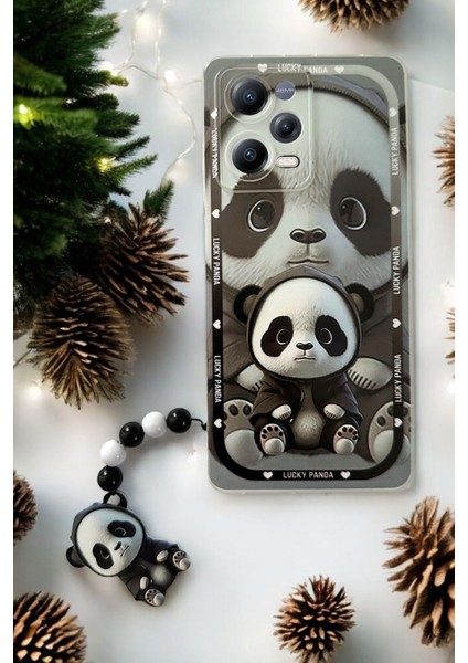 Spoyi Xiaomi Redmi Note 12 Pro 5g Lucky Panda Tasarımlı Charmlı Telefon Kılıfı