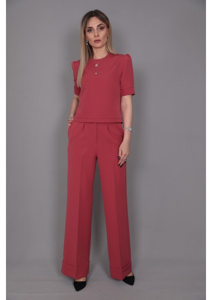 Kayık Yaka Kısa Kol Bluz-Kiremit modelleri