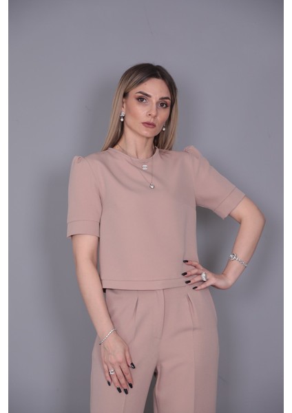 Kayık Yaka Kısa Kol Bluz-Taş fiyatları