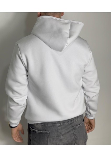 Erkek Kışlık, Pamuklu, Yumuşak, Düz ,kapüşonlu Gri 3 Iplik Sweatshirt modelleri