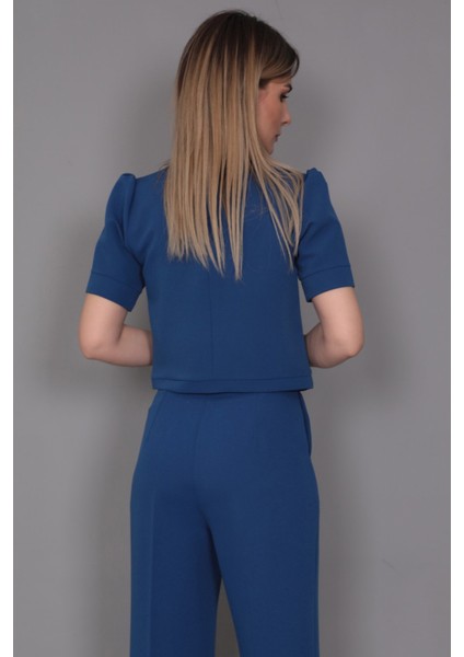 Kayık Yaka Kısa Kol Bluz-Indigo modelleri