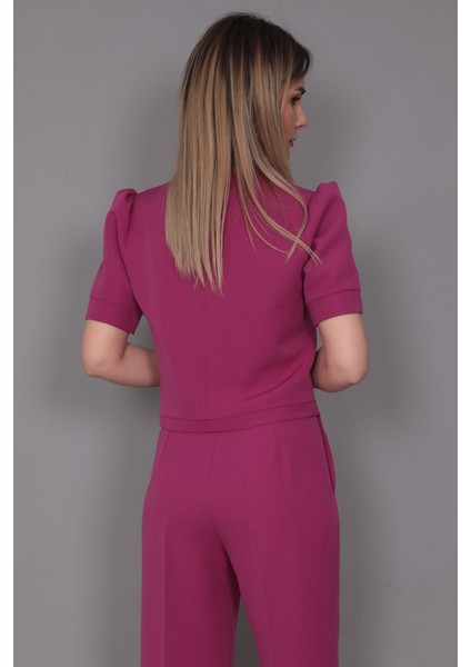 Kayık Yaka Kısa Kol Bluz-Fuşya modelleri