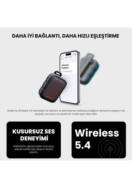 Pocket S Kablosuz Bluetooth Mini Hoparlör Siyah
