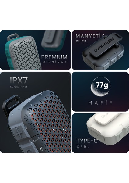 Pocket S Kablosuz Bluetooth Mini Hoparlör Siyah