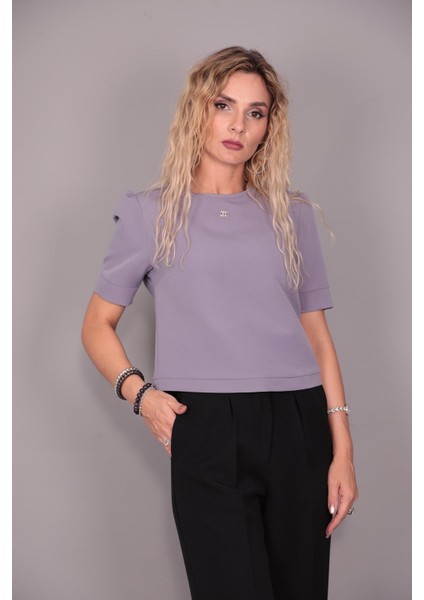 Kayık Yaka Kısa Kol Bluz-Antrasit modelleri