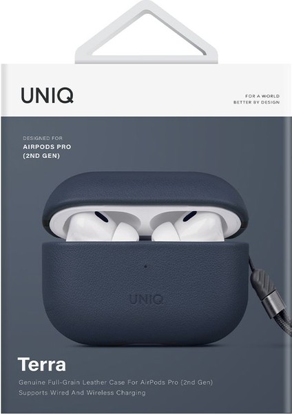 Airpods Pro 2 (2.nesil) Kılıf Terra Serisi Hakiki Deri Kablosuz Şarj Destekli Koruma