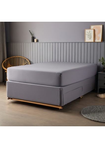 %100 Pamuk 62 Tel (155 TC) 80x180cm +30cm Yükseklik Tek Kişilik Lastikli Çarşaf