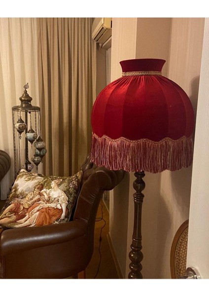 Ayışığı Lambader Kırmızı Renk Şapka ve Ahşap Rengi Ayak indirimleri