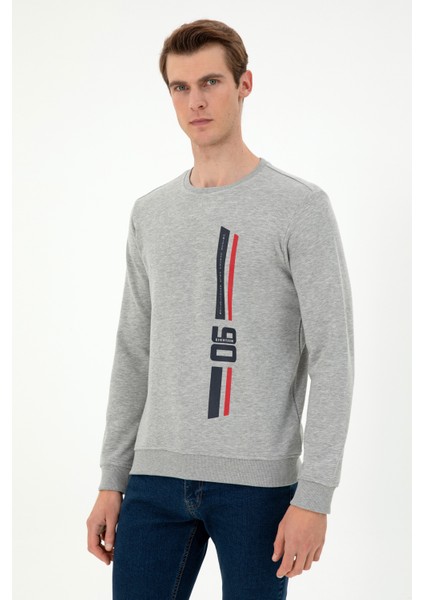 U.s. Polo Assn. Erkek Gri Melanj Sweatshirt 50293441-VR109