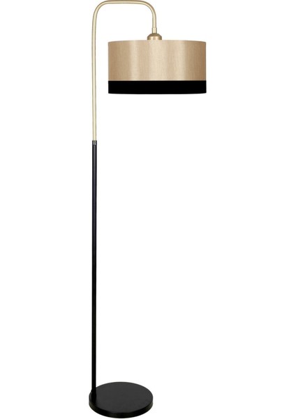 Potenza Eskitme Detaylı Siyah Metal Lambader - Siyah Mataro