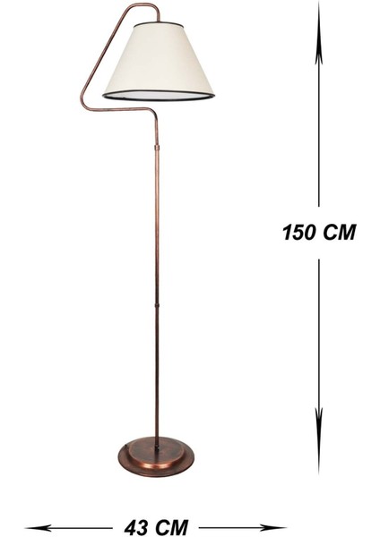 Aydınlatma Lambader Üçgen Siyah Bakır Patine Krem fiyatları