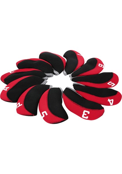 11 Adet Golf Demir Başörtüsü Koruyucu Kılıf 4-9,p,s,a,l Neopren Golf Sopaları Kırmızı (Yurt Dışından)
