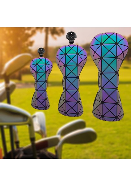 Golf Baş Örtüleri Taşınabilir Dayanıklı Pu Golf Kulübü Kafa Kapağı Seyahat Için 3 Paket 13UT Siyah (Yurt Dışından) modelleri