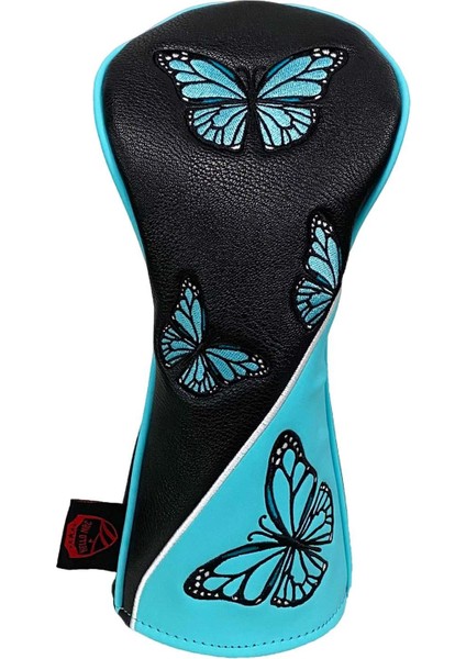 Siyah Sürücü Için Golf Ahşap Headcovers Koruma Kol Kelebek Desen Kulübü Başkanı Kapak (Yurt Dışından)