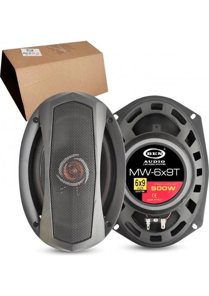 Ben Audıo MW-6X9T Oto Hoparlör Oval 6x9 Inç 500 Watt Kapaklı 1 Adet