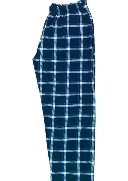 Ekose Unisex Polar Pijama Altı Kışlık Lastikli Bel Tek Alt