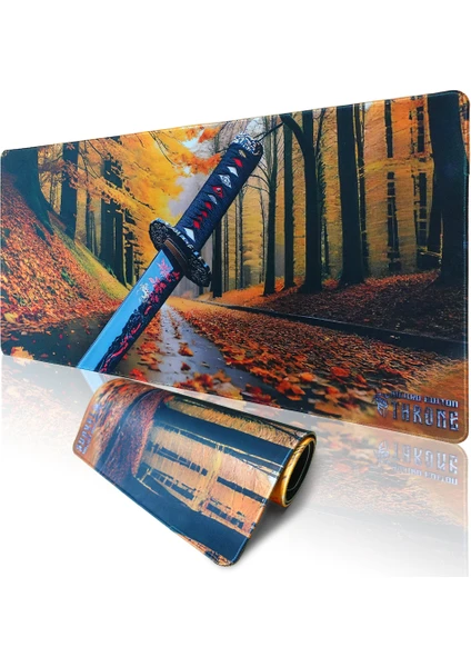 Kojiro 90X40CM 4mm Mikrofiber Yüzey / Kauçuk Kaymaz Zemin Dikişli Xxl Premium Mousepad