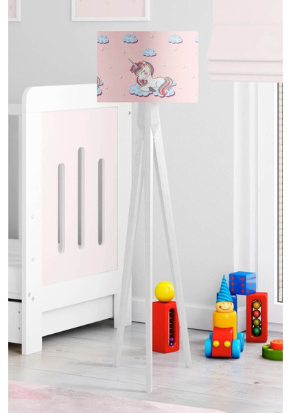 Buluttaki Unicorn Çocuk Odası Lambader Pembe