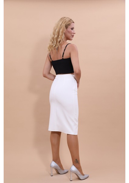 Düz Dar Etek-Beyaz modelleri