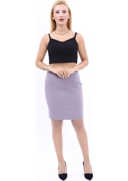 Yırtmaçlı Düz Dar Etek-Antrasit indirimleri