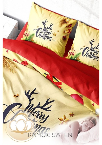 Yılbaşı Çift Kişilik Nevresim Lastikli Çarşaflı Pamuk Saten Yellow My Nevresim Takımı fırsatları