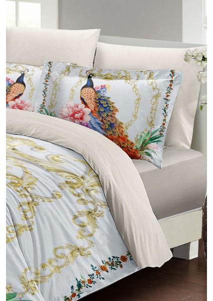 Çift Kişilik Özel Dokuma Pamuk Saten Kraliyet Tavus Nevresim Takımı fırsatları