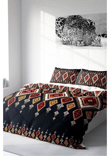 Çift Kişilik Sık Dokuma Pamuk Saten 3D Özel Tasarım Ethnic Geometric Nevresim Takımı fiyatları