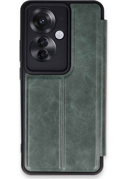 Oppo Reno 11F Kılıf Suni Deri Kartlıklı Standlı Flip Cover Kılıf