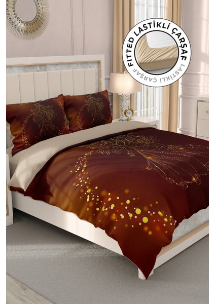 Çift Kişilik Lastikli Çarşaflı Pamuk Saten Anneler Günü Melek Annem Nevresim Takımı modelleri