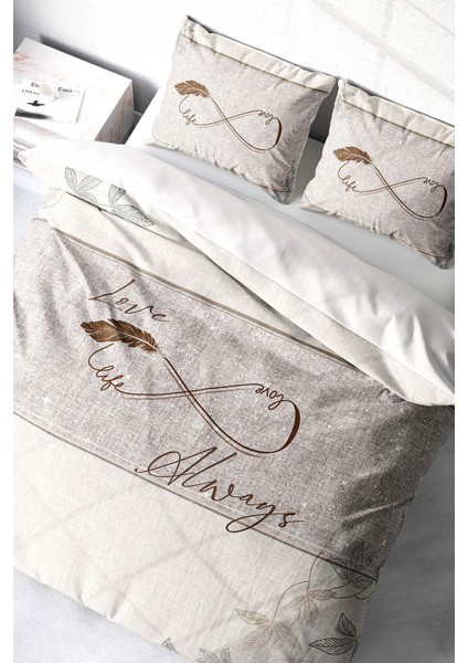 Çift Kişilik Sık Dokuma Pamuk Saten 3D Özel Tasarım Sonsuzluk Nevresim Takımı