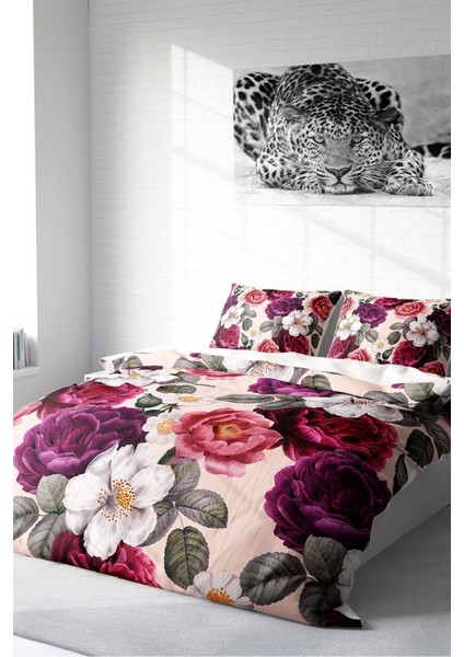 Çift Kişilik Lastikli Çarşaflı Pamuk Saten Flower Dream Nevresim Takımı fiyatları