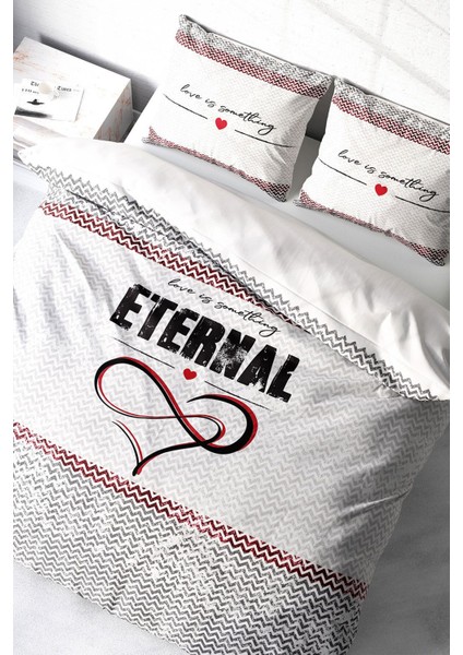 Lastikli Çarşaflı Pamuk Saten Çift Kişilik Eternal Nevresim Takımı